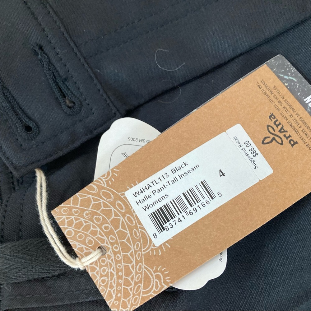 Prana women’s black Halle pant tall inseam size 4